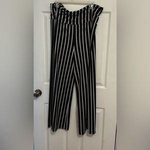 Black with white stripes Palazzo pants size 2X $15